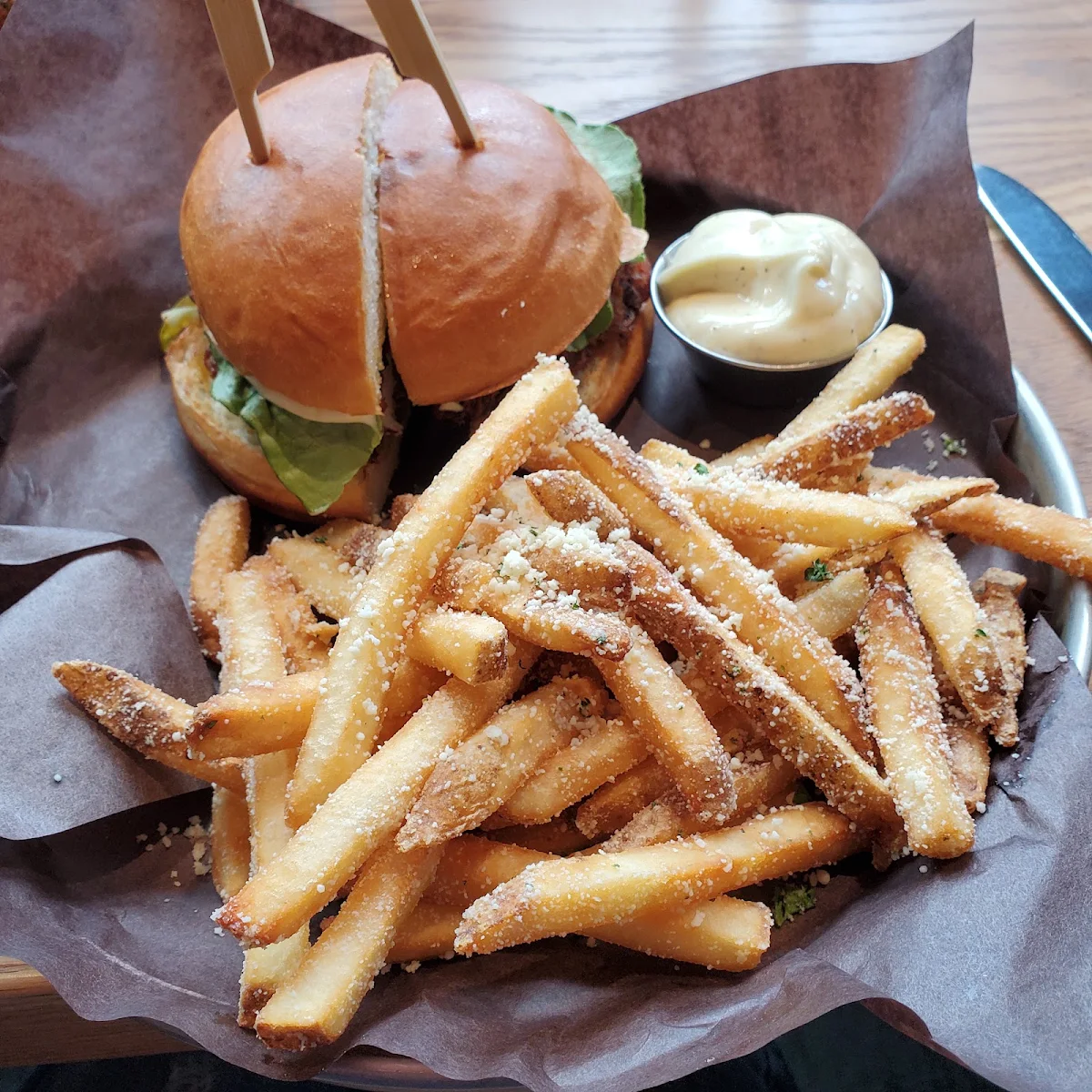 Spicy Chicken Sandwich with Truffle Fries