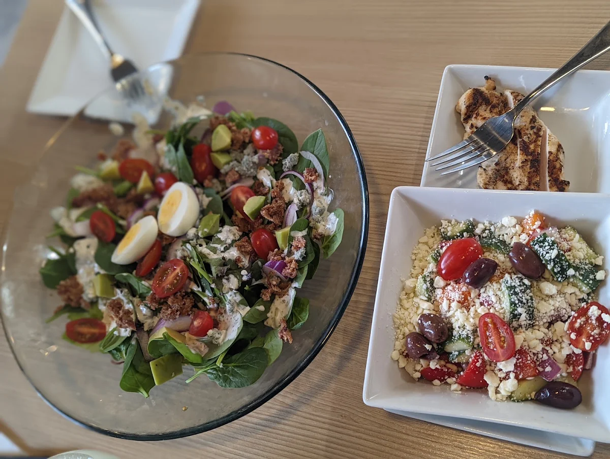 Cob Salad and Greek Salad with Chicken