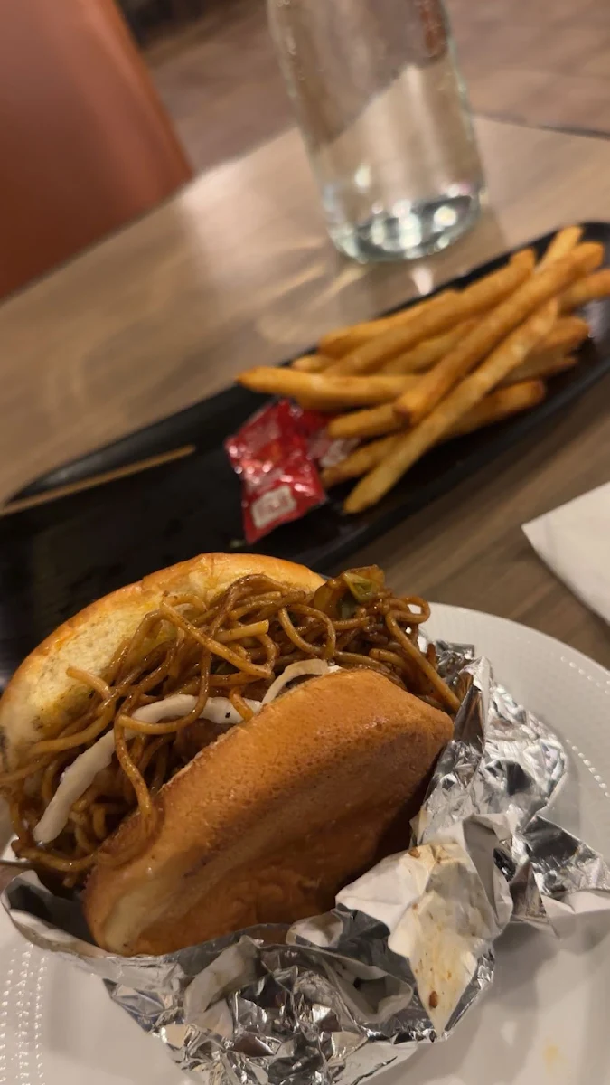 Noodle Burger with Fries
