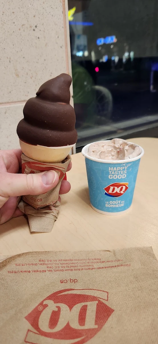 Chocolate Dip Soft Serve and Smarties Blizzard