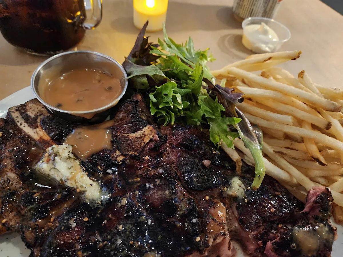 Rib Steak with Peppercorn Sauces