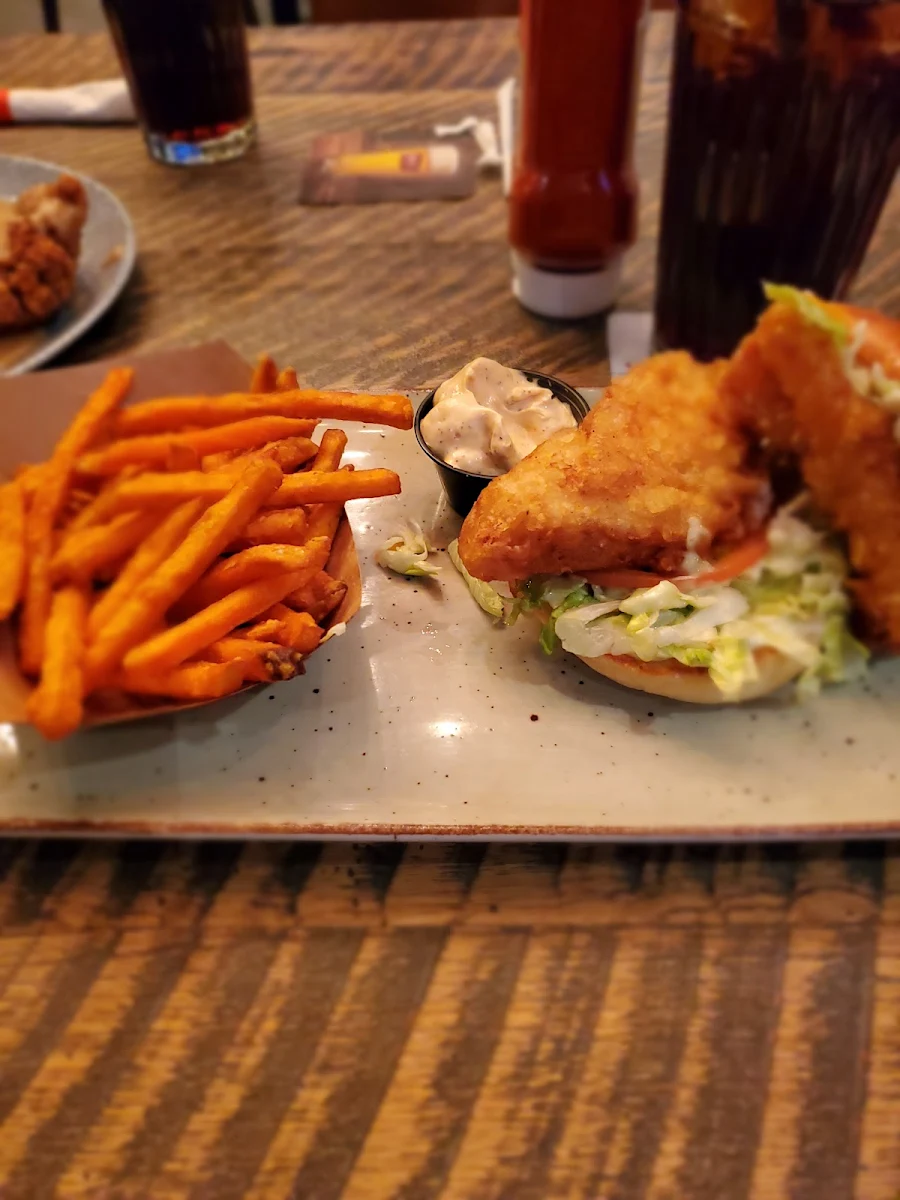 Messy Fish Sandwich