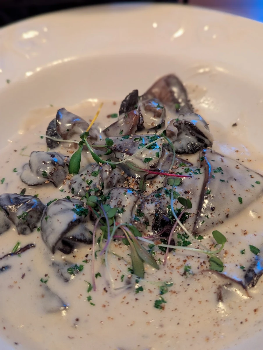 Creamy Blue Cheese Snails and Mushrooms