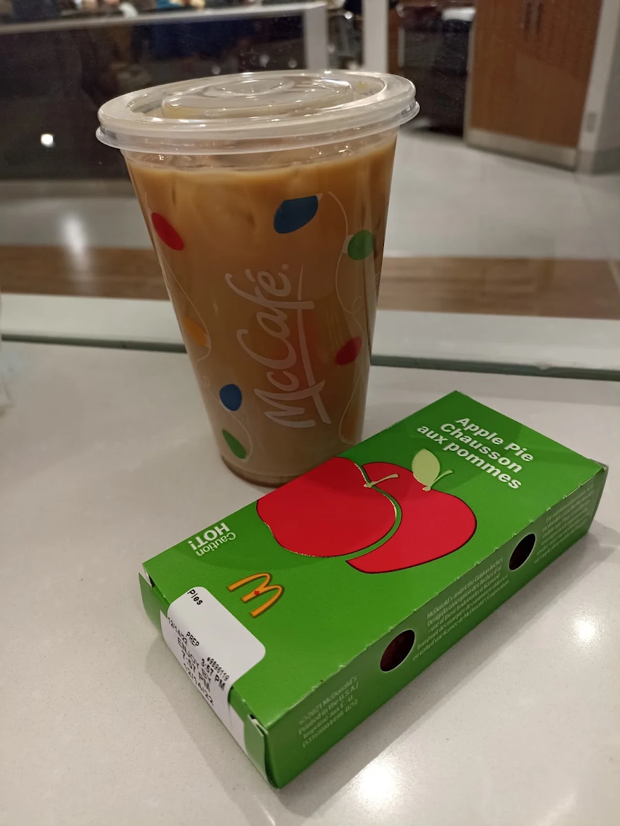 Medium Ice Coffee and Apple Pie