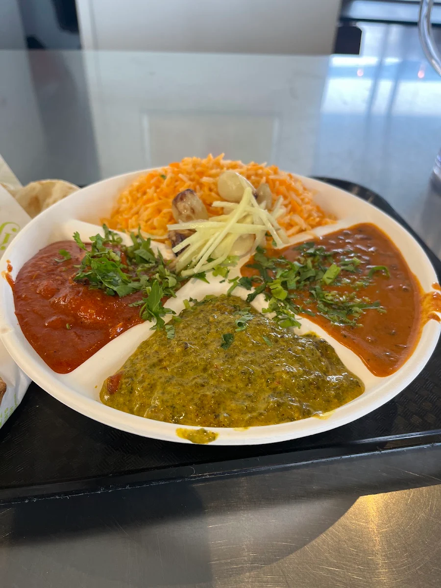 Saffron Rice Dal Makhani Palak Paneer Goat Curry
