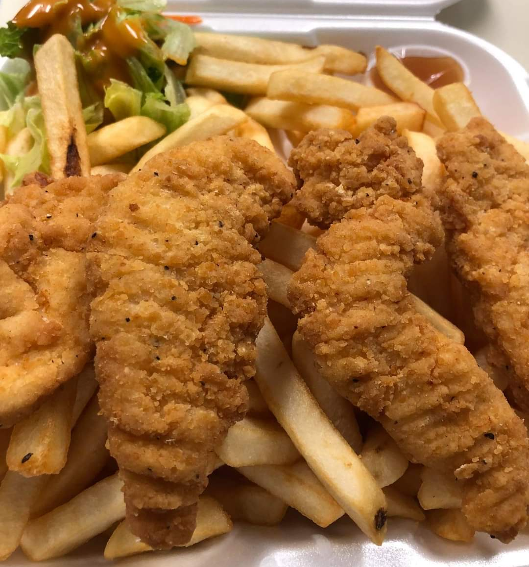 Chicken Fingers All White Meat Chicken Tenders with French Fries