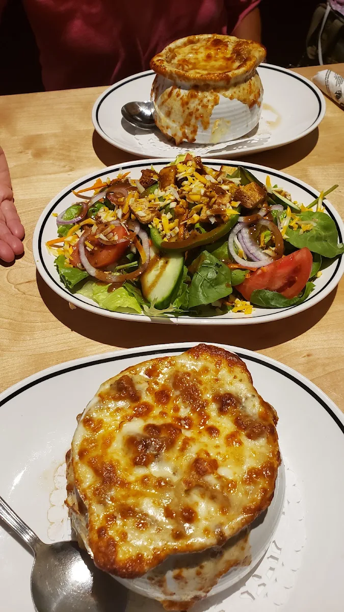 Onion Soup and Salad