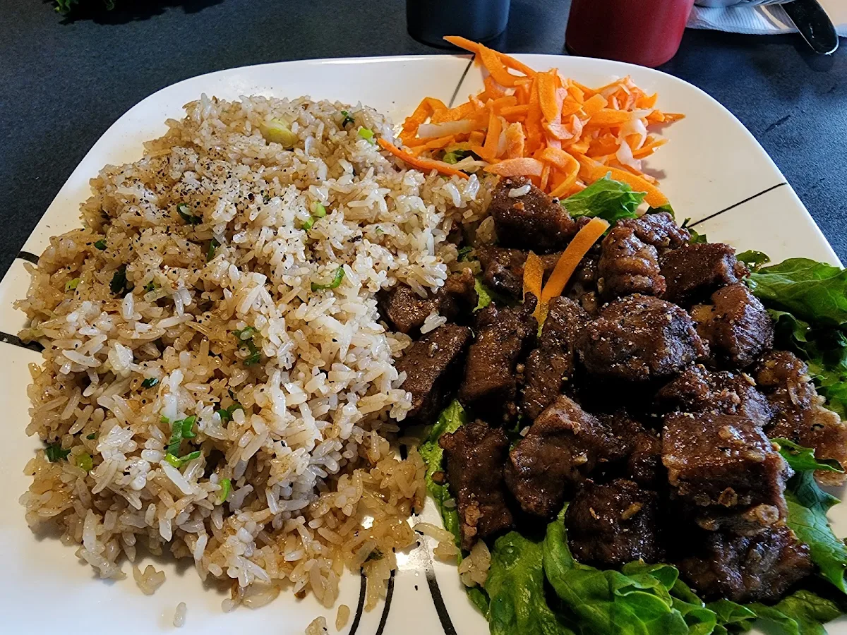 Special Pan Fried Beef Cubes & Fried Rice