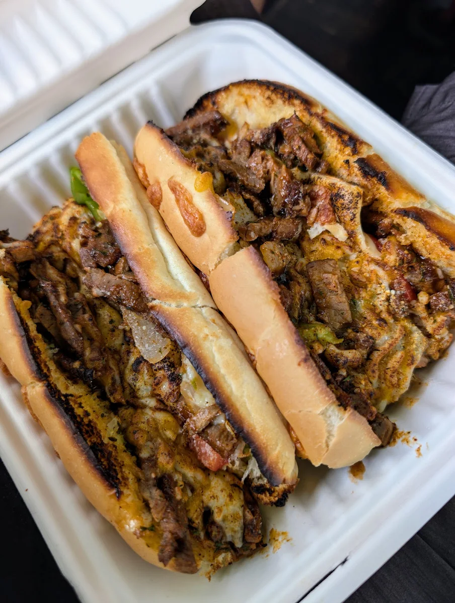 Small Open Face Beef BBQ Philly Steak