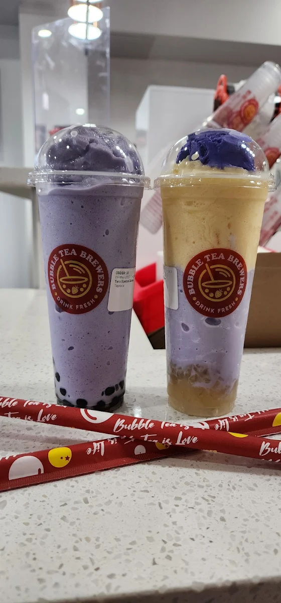 Taro Bubble Tea and Ube Passionfruit Bubble Tea