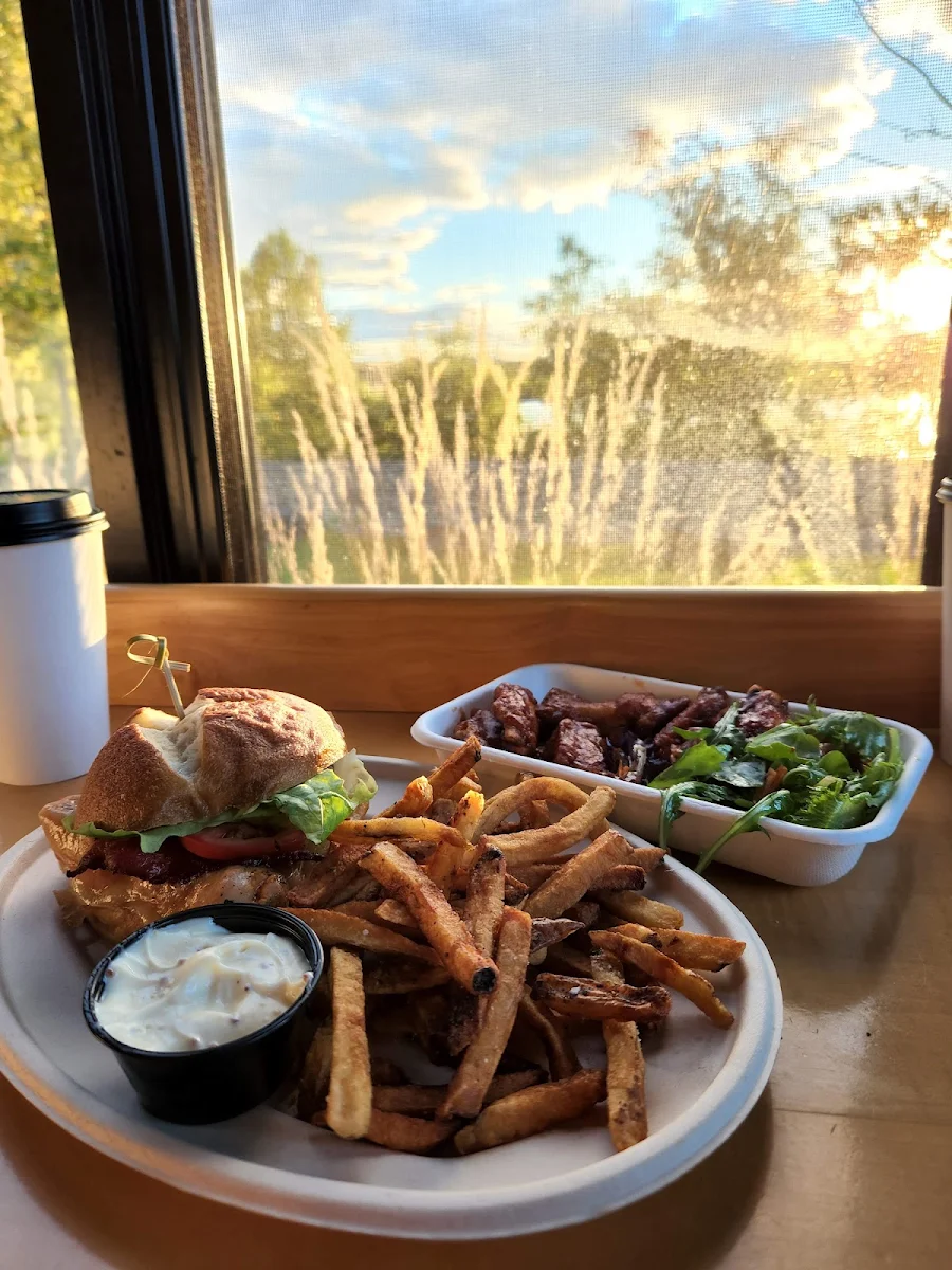 Chicken Burger and Wings and Fries