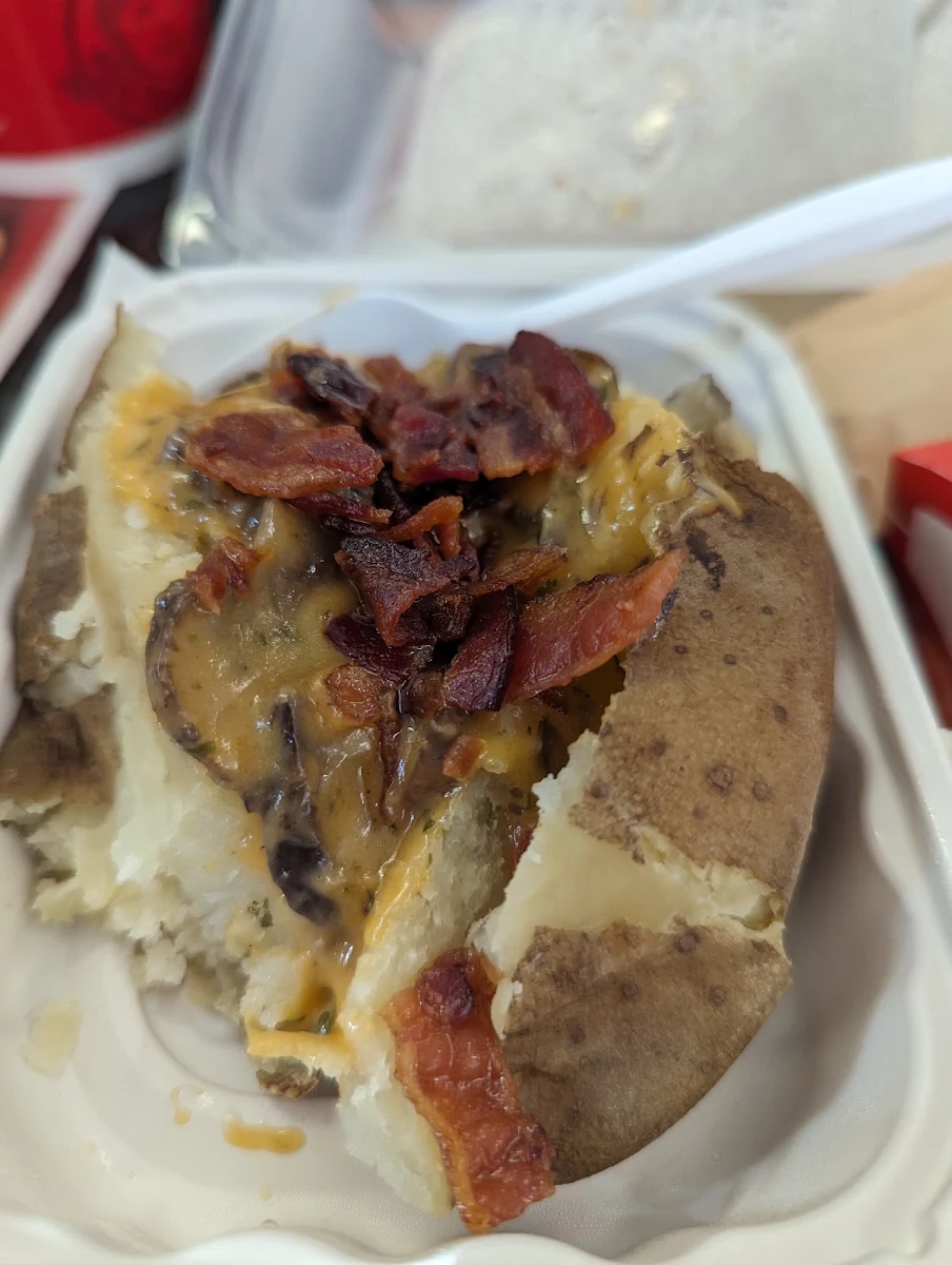 Bacon Cheddar Cheese Sauce Baked Potato Cals 420