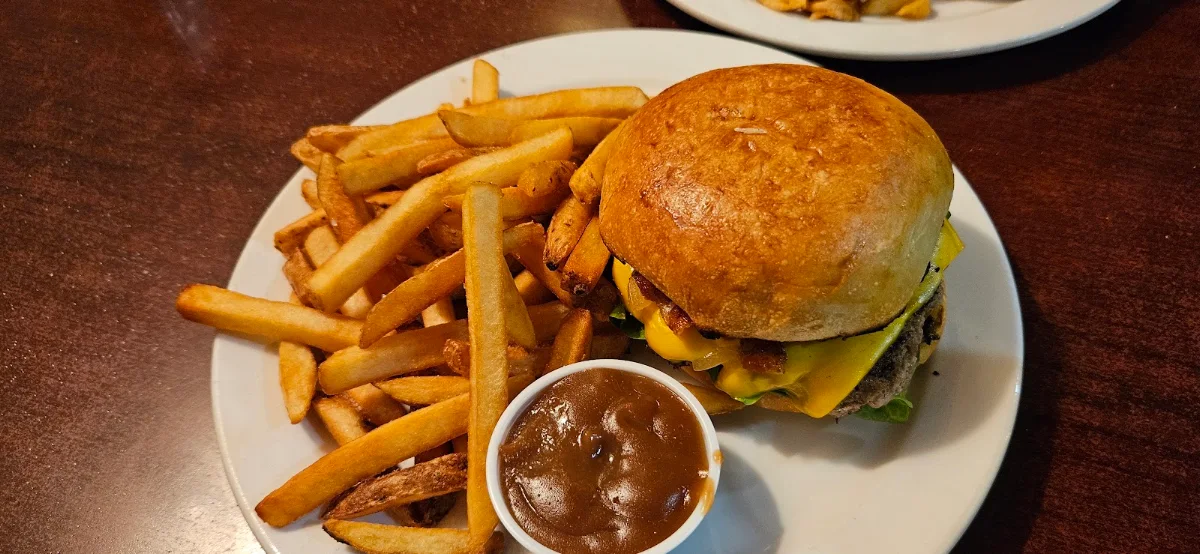 Bacon Cheese Burger and Fries Side Gravy