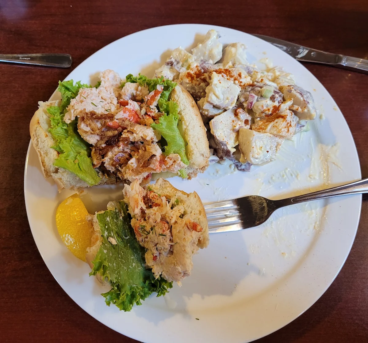 Lobster Roll and Potato Salad