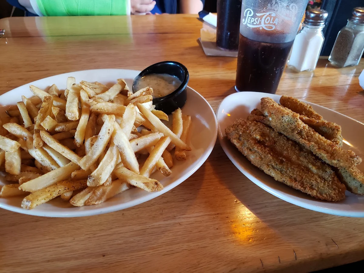 Large Fries with Honeydill Sauce and Deep Fried Pickles