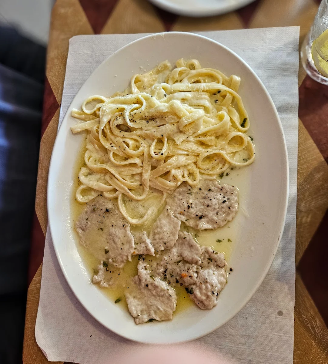 Veal Piccata with Alfredo Pasta