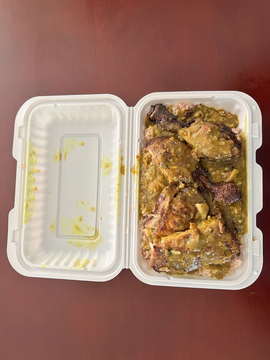 Jerk Chicken with Brown Rice with Peas