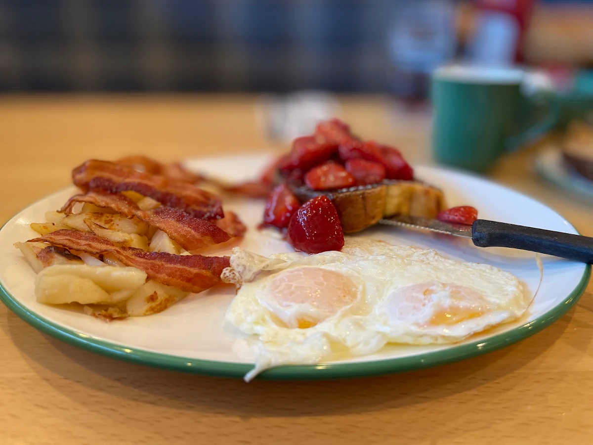 Eggs 2 Blueberry Pancakes and Bacon