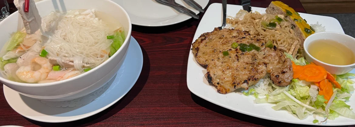 Soup and Pork and Noodle Vermicelli