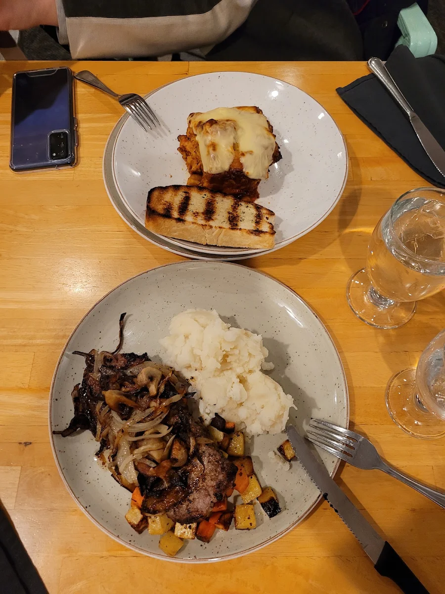 Mushroom & Swiss Burger and I'm Steak