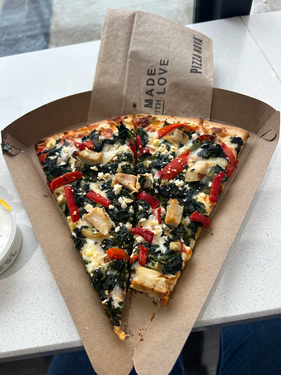 Chicken Spinach Pizza Slice