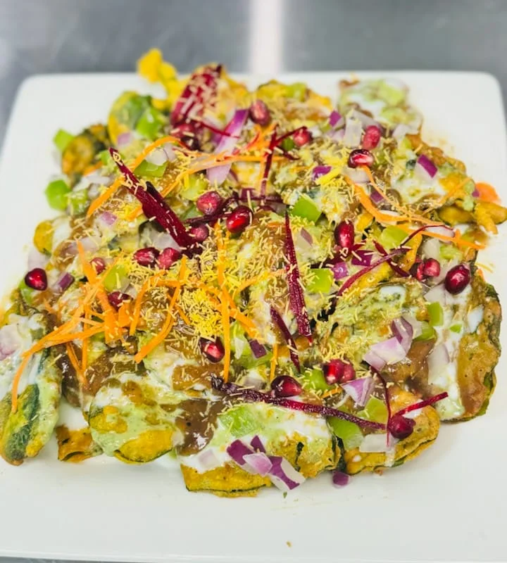 Spinach Chaat Papdi