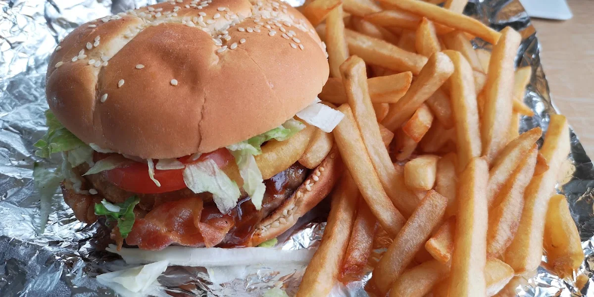 BBQ Burger with French Fries