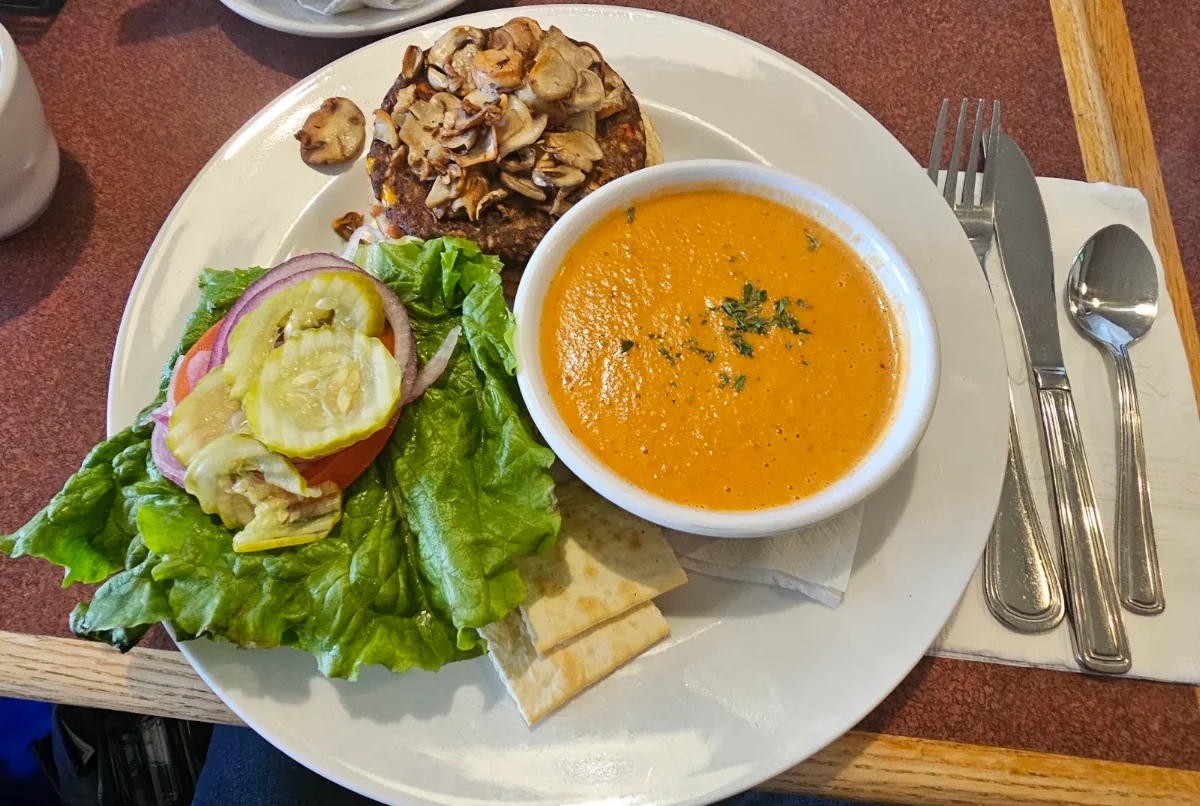 Veggie Burger and Soup of the Day