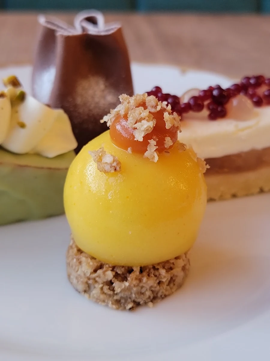 Matcha Green Tea Mousse with Pink Grapefruit
