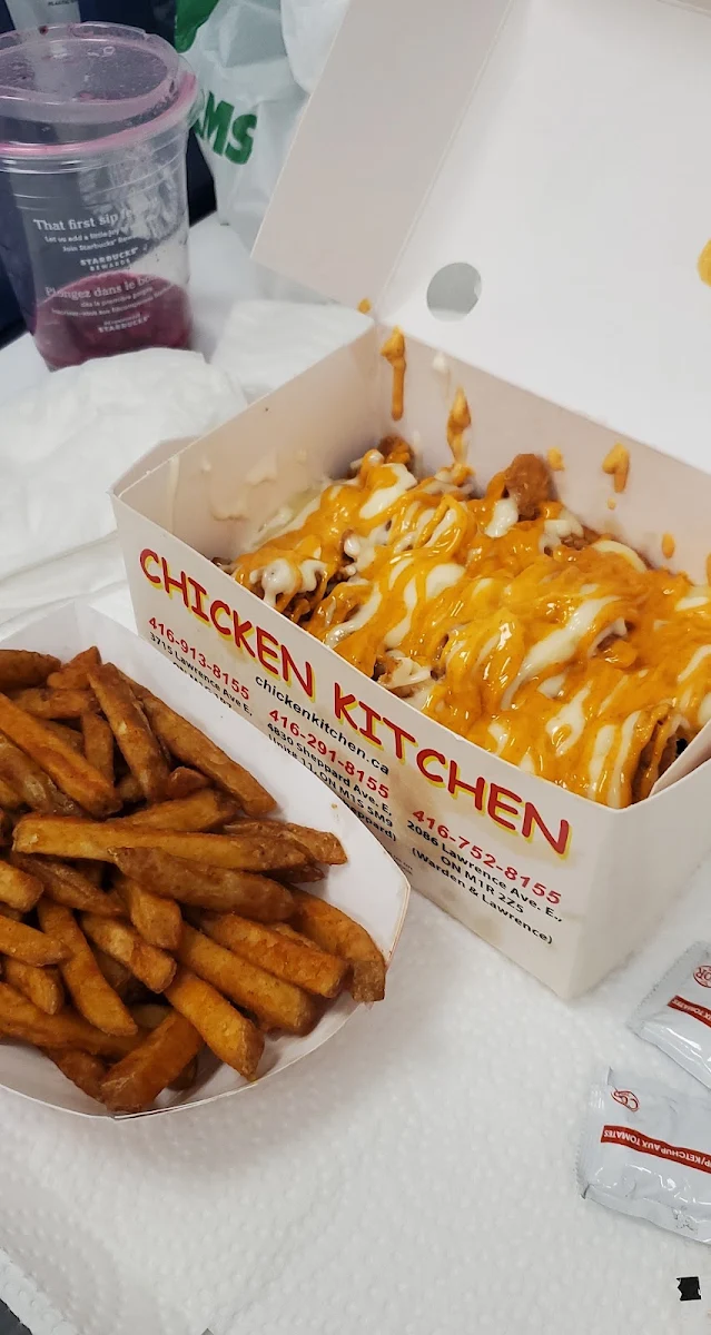Chicken Popcorn with Fries and Cheese Curds