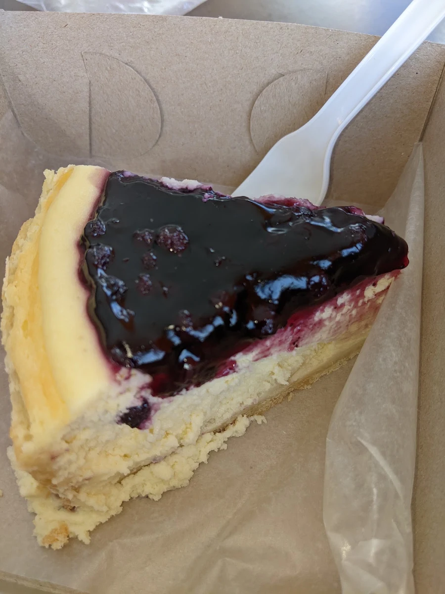 Classic Cheesecake Slice with Strawberry Syrup