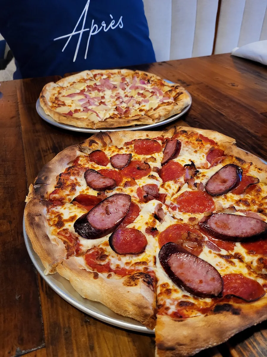 Chorizo Pizza and Hawaiian Pizza