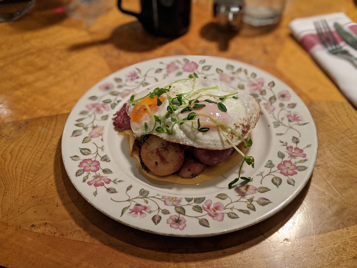 Cider Buck Rarebit & Poached Egg with Rhubarb Chutney on Sourdough