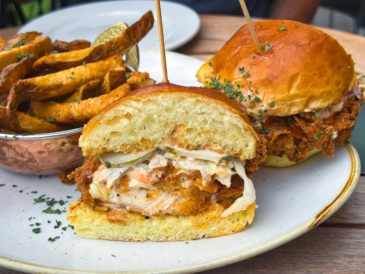 Chicken Burger and Fries