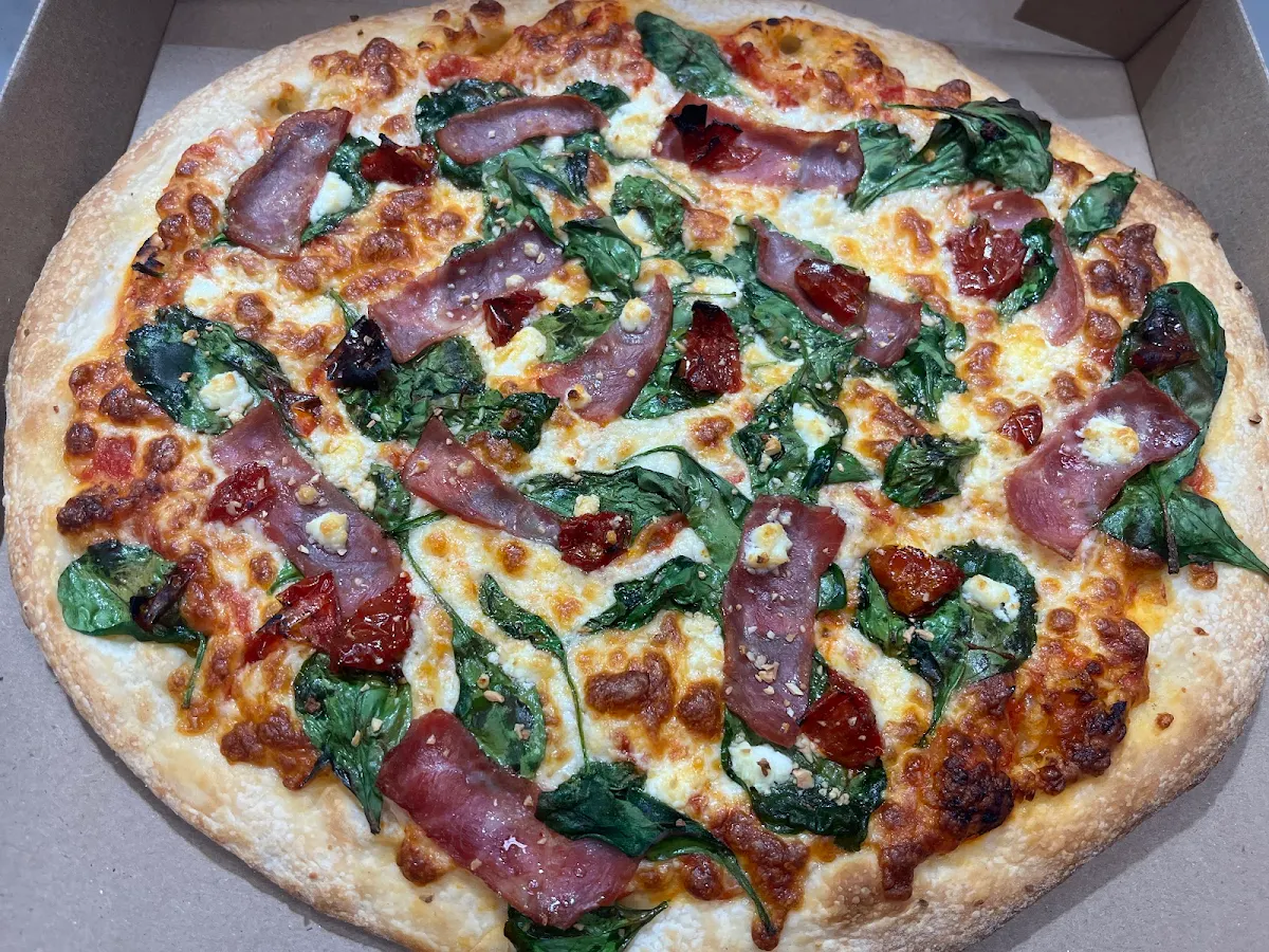 Spinach Turkey Goat Cheese Pizza