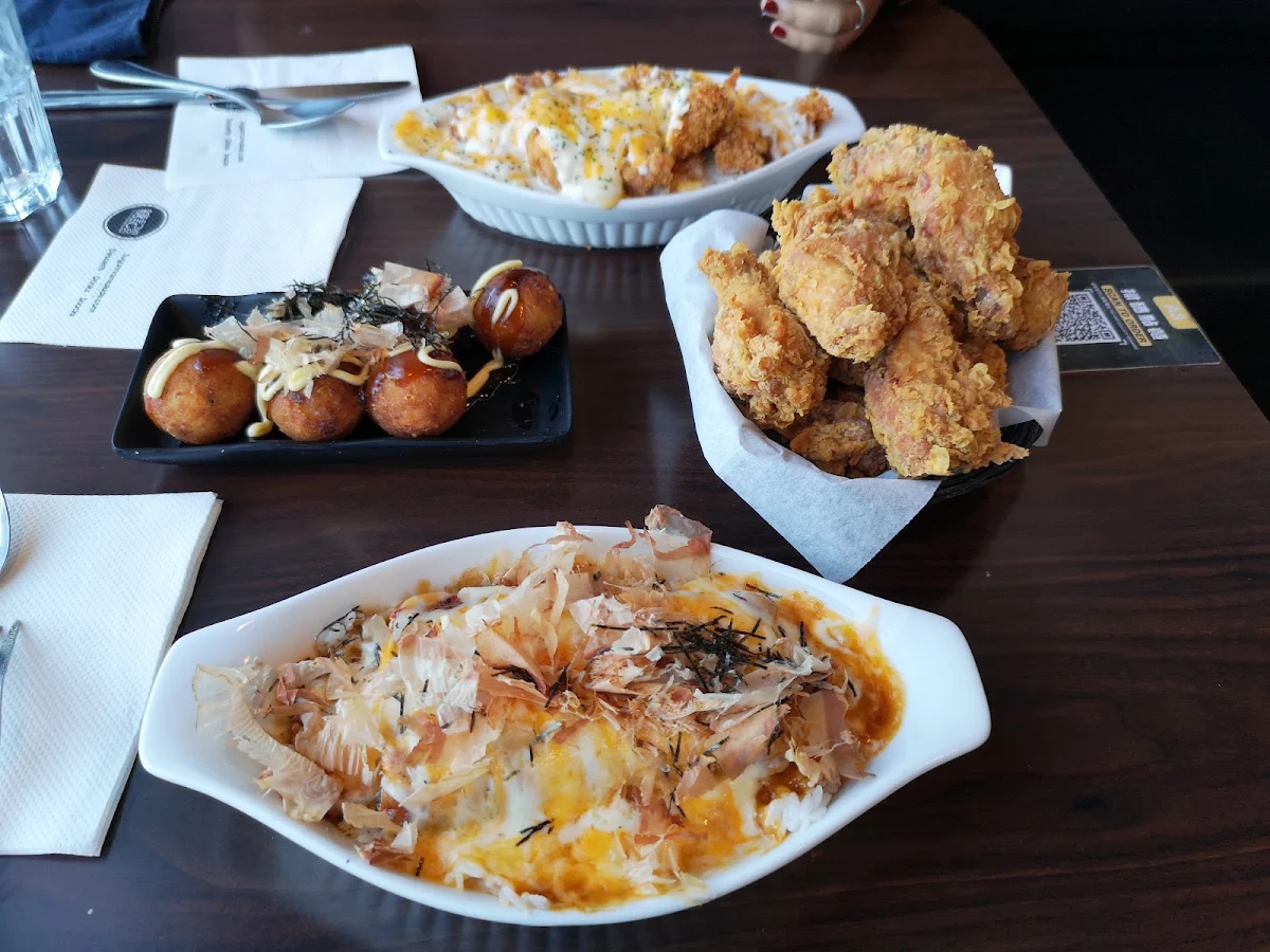 Cheesy Baked Eel on Rice Takoyaki Cajun Chicken Wings Cheesy Baked Pork Cutlet