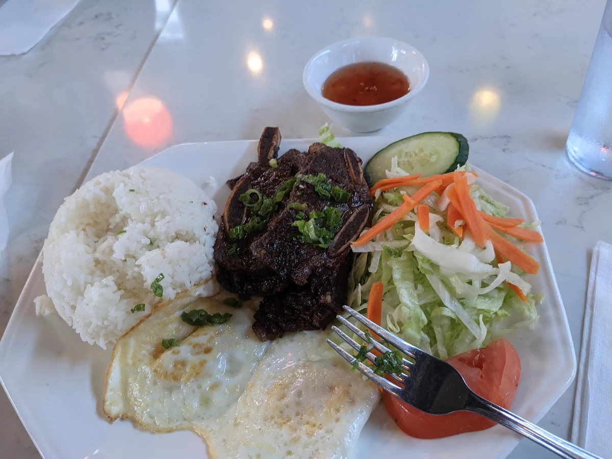 Grilled Lemongrass Short Rib with Fried Egg on Rice