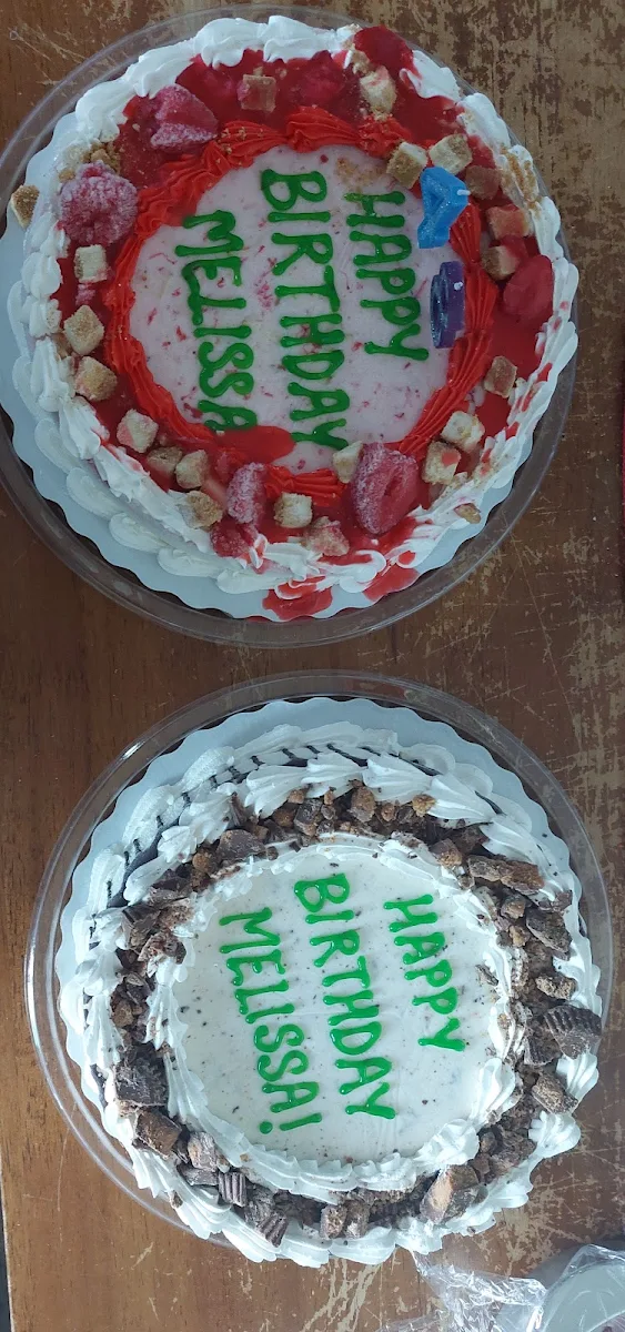 Strawberry Cheese Cake Ice Cream Cake and Reese's Peanut Butter Ice Cream Cake
