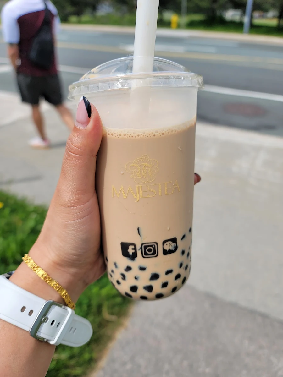 Black Milk Tea with Tapioca and Grass Jelly