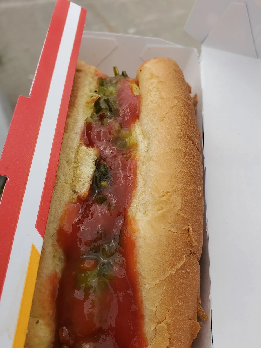 Dairy Queen Baon Cheesedog with Relish and Ketchup