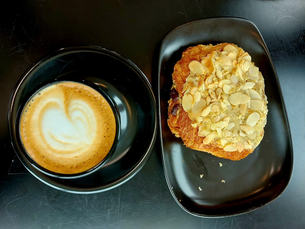 Cortado and Almond Croissant