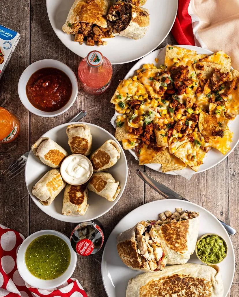Nachos, Quesada Burritos & Tacos