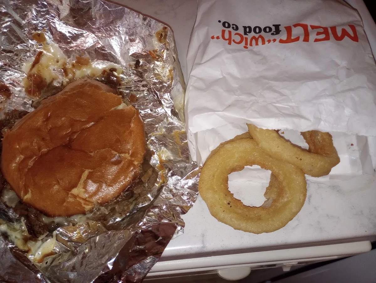 Philly Cheesesteak Sandwich with Onion Rings