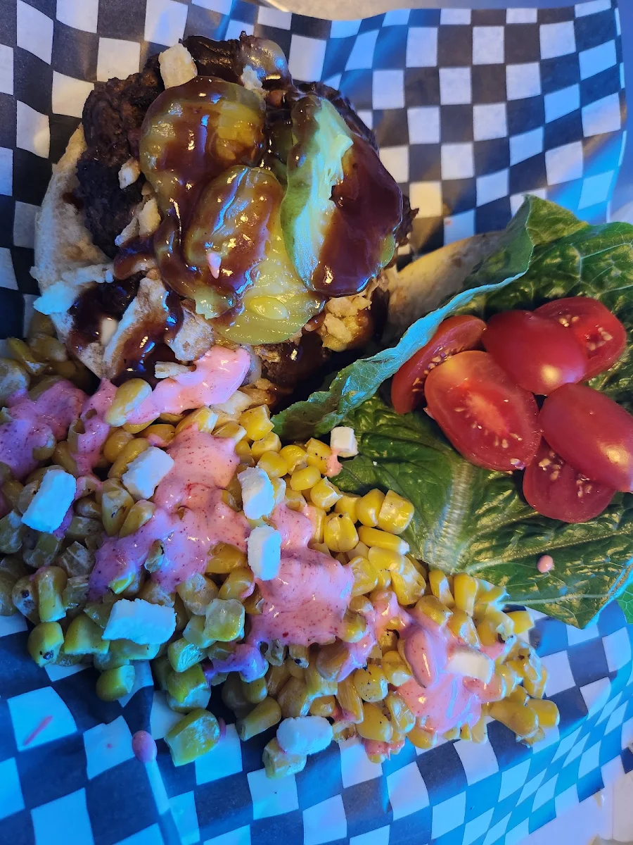 Ranch Hand Burger with Street Corn