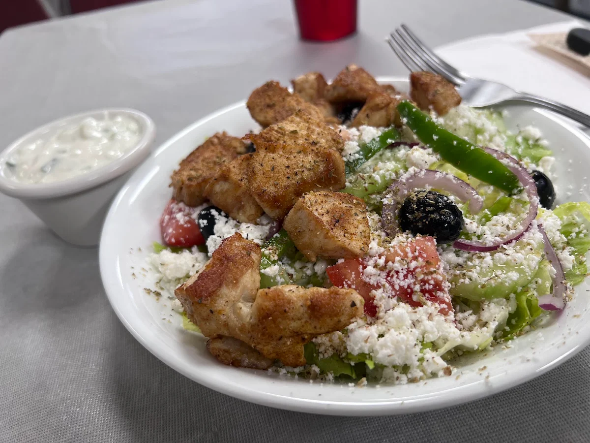 Chicken on Greek Salad