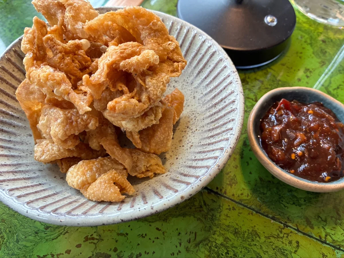 Crispy Chicken Skin with Sweet Chili Sauce