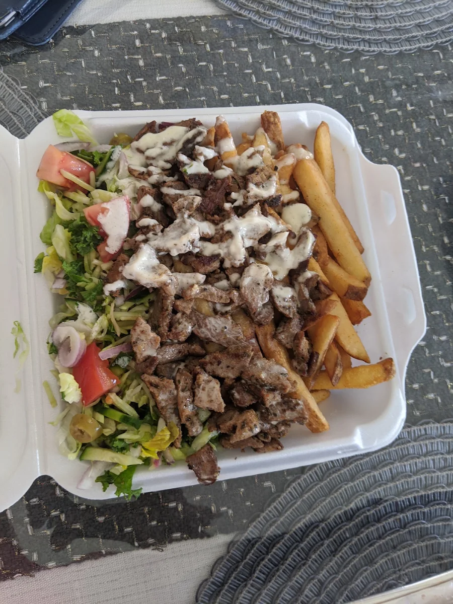 Lamb Platter with Fries and Salad