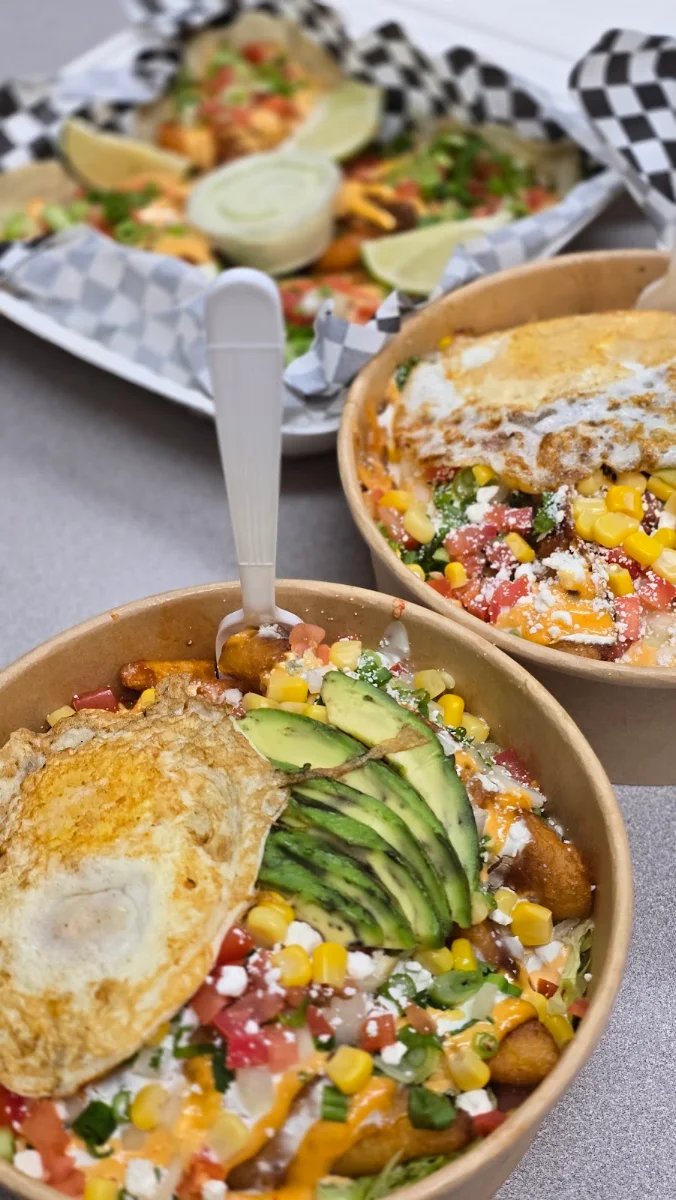 Burrito Bowl with Deep Fried Fish