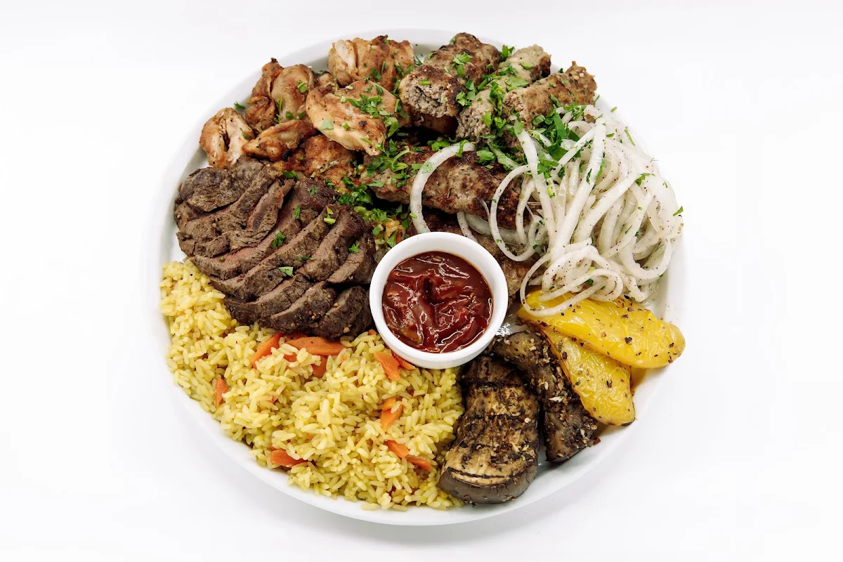 Mixed Grill Platter - Chicken Shish Ribeye & Lula Kebab