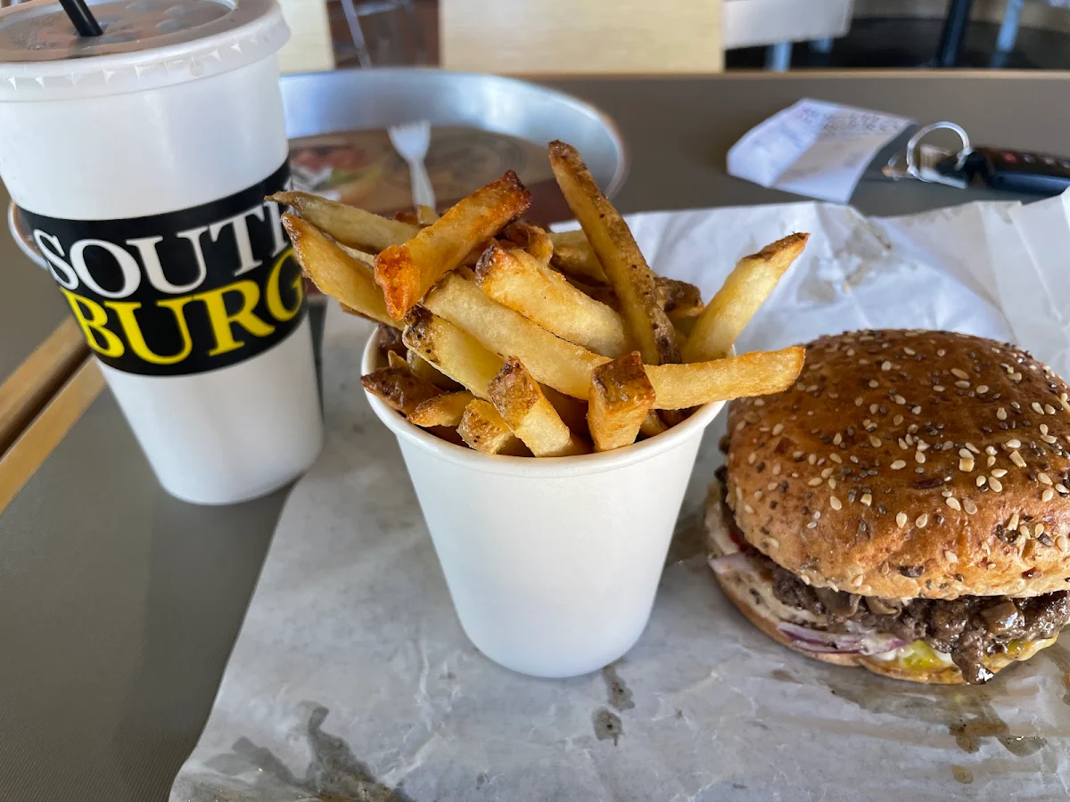 Mushroom Burger and Fries